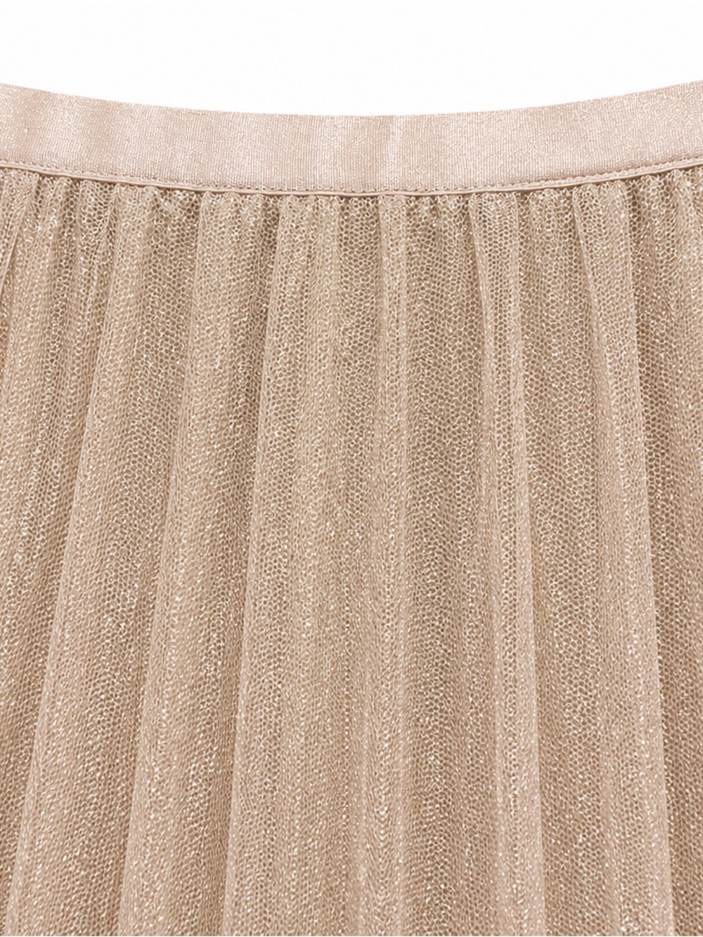 Lucy Paris Champagne Pleated Tulle Shimmer Maxi - Romantic- Wedding Guest Skirt - Picture 6 of 6